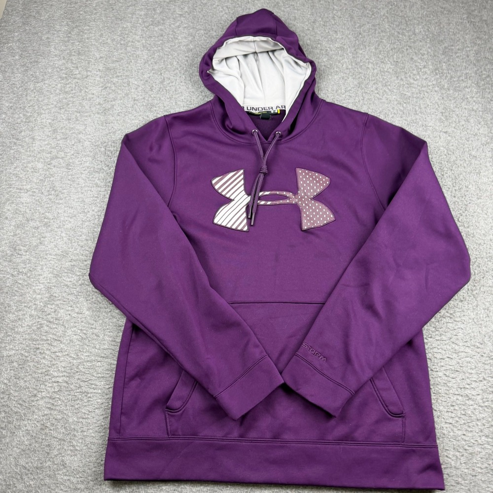 Under Armour Storm Hoodie Women's‎ S Small Purple Logo Pullover Sweatshirt